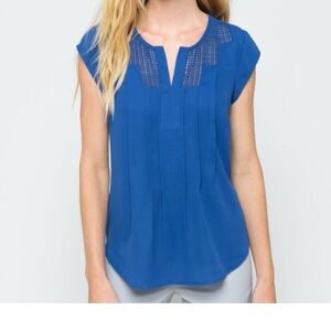 Daniel Rainn Blue Blouse Elegant Top
